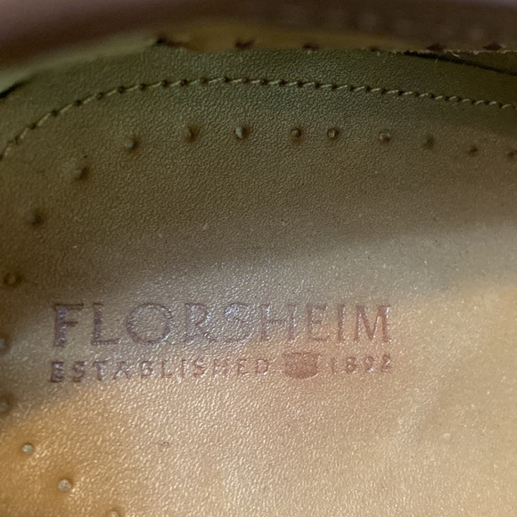 Florsheim Mens All Leather Crock Print Dress Shoes - Wide Width - EUC size 9EEE - Picture 8 of 9